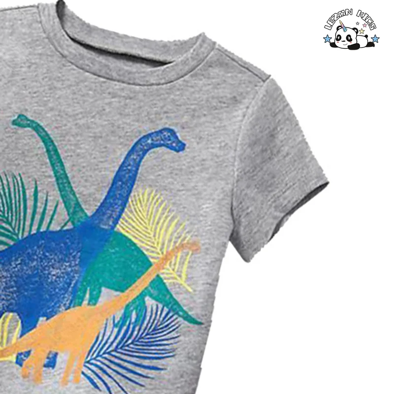 LEZONKIDS - Conjunto de camiseta infantil de verão, roupa de bebê tecida com desenho animado com 2T